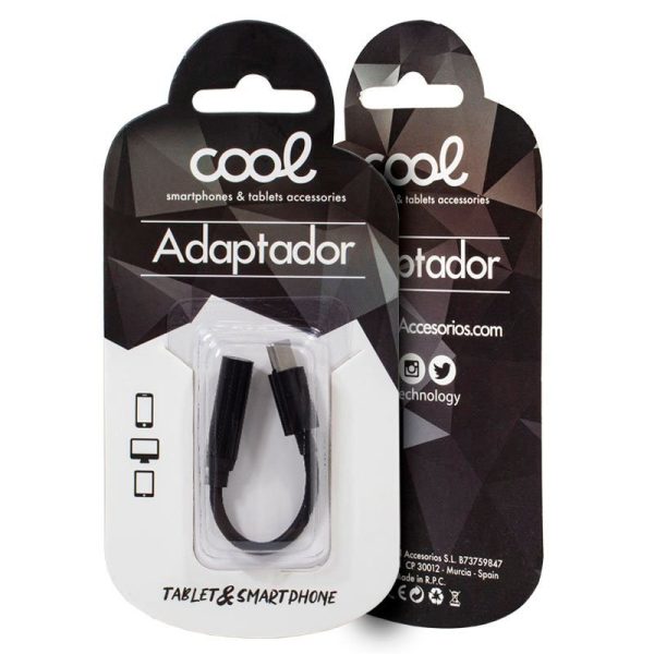 Adaptador Conector Tipo C a Jack 3,5 mm (Digital) COOL (Universal) Negro - Image 2