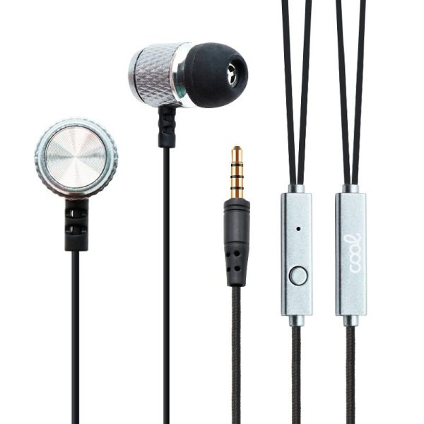 Auriculares 3,5 mm COOL Metalizado Stereo Con Micro Plata