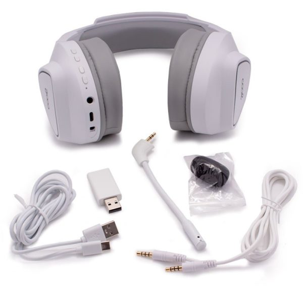 Auriculares Stereo PC / PS4 / PS5 Gaming Inalámbricos COOL Leopard 7.1 Blanco - Image 5