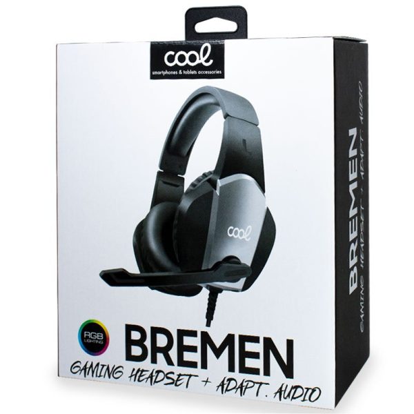 Auriculares Stereo PC / PS4 / PS5 / Xbox Gaming COOL Bremen Iluminación + Adapt. Audio - Image 5