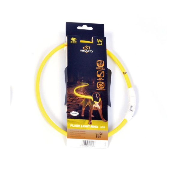 DUVO SEECURITY COLLAR LED NYLON REDONDO AMARILLO (65 CM)