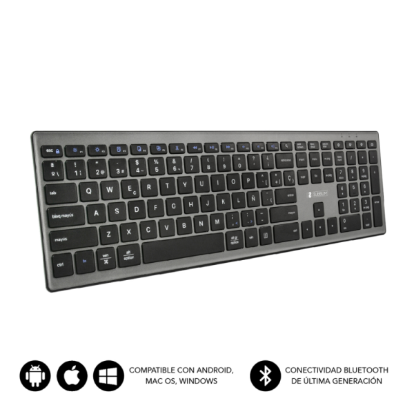 TECLADO SUBBLIM KEYBOARD BLUETOOTH PURE EXTENDED GREY