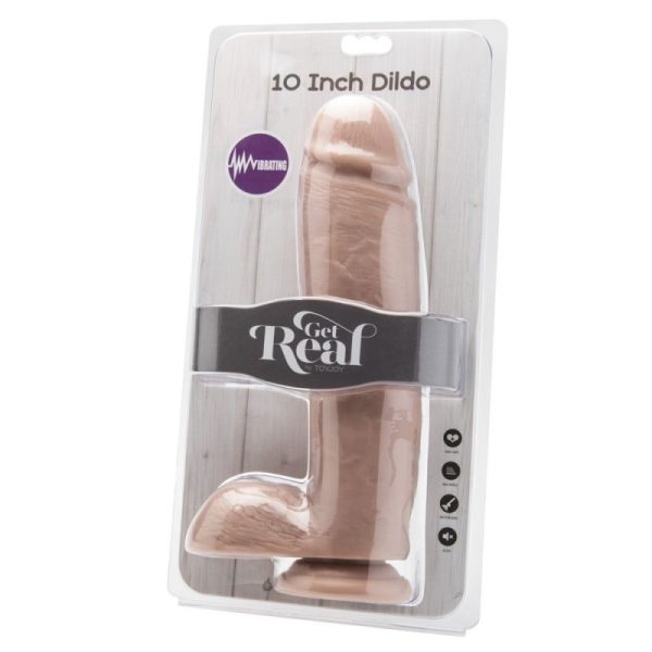 GET REAL - DILDO 25,5 CM COM BOLAS VIBRADOR PELE - Image 2