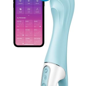 SATISFYER AIR PUMP VIBRATOR 5+ INFLATABLE G-SPOT VIBRATOR APP - BLUE