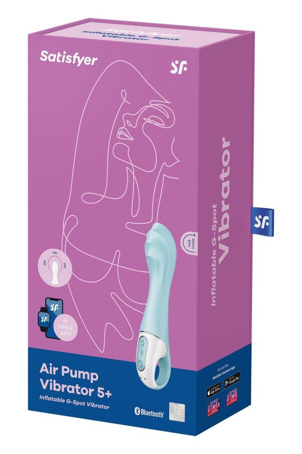 SATISFYER AIR PUMP VIBRATOR 5+ INFLATABLE G-SPOT VIBRATOR APP - BLUE - Image 5