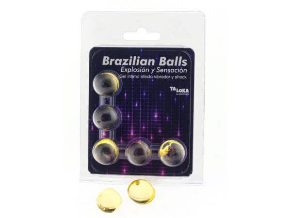 TALOKA - 5 BOLAS BRASILEIRAS GEL VIBRANTE E EFEITO CHOQUE EMOCIONANTE