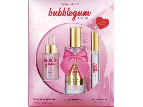 BIJOUX INDISCRETS - BUBBLEGUM PLAY KIT COM ÓLEO, GEL E LIP GLOSS