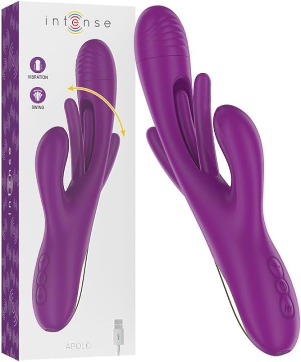 INTENSE - APOLO VIBRADOR MULTIFUNÇÃO RECARREGÁVEL 7 VIBRAÇÕES COM LÍNGUA OSCILANTE ROXA - Image 2
