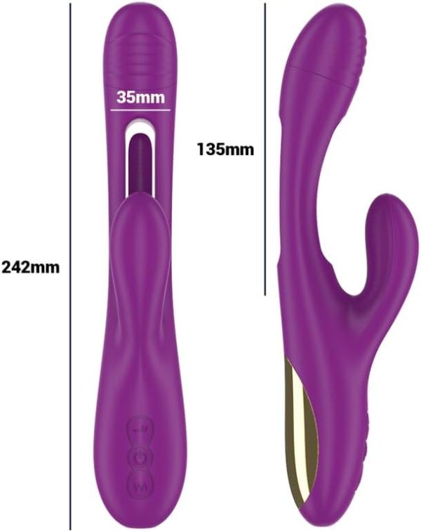 INTENSE - APOLO VIBRADOR MULTIFUNÇÃO RECARREGÁVEL 7 VIBRAÇÕES COM LÍNGUA OSCILANTE ROXA - Image 3