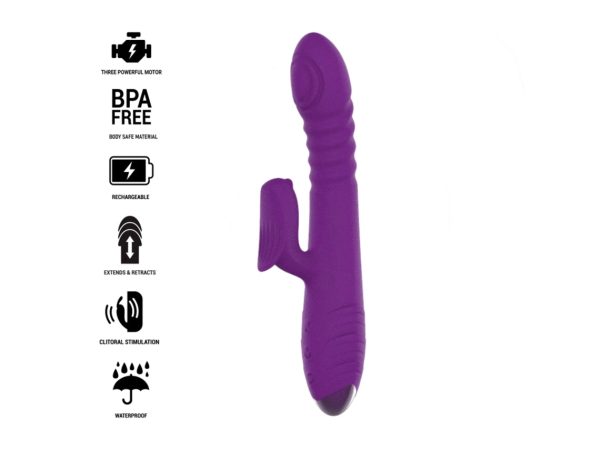 INTENSO - VIBRADOR RECARREGÁVEL MULTIFUNÇÃO IGGY PARA CIMA E PARA BAIXO COM ESTIMULADOR CLITÓRICO ROXO