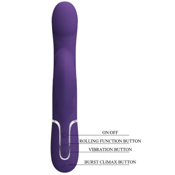 PRETTY LOVE - ZALIN VIBRADOR DE COELHO PÉROLAS 4 EM 1 ROXO - Image 9