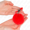 KINK - GRAMPO DE BOLA DE PELE FALSA VERMELHO 6 CM - Image 3