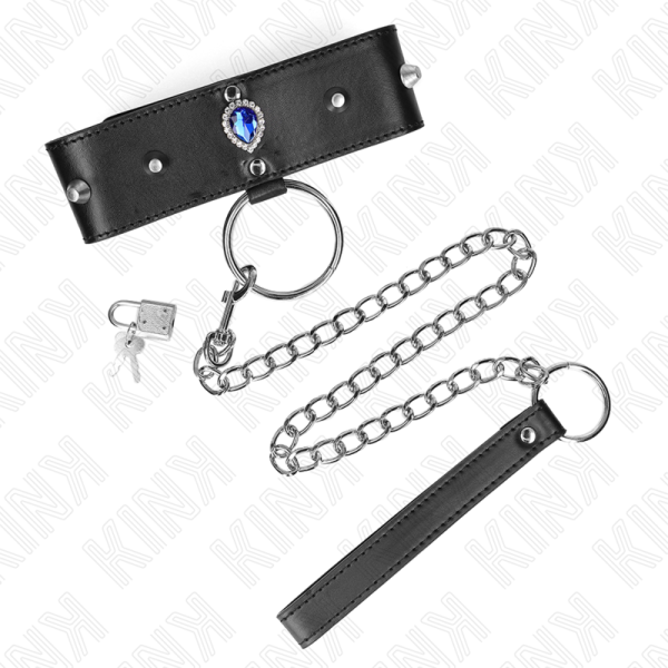 KINK - COLAR 65 CM COM ALÃA COM DIAMANTES AZUIS AJUSTÃVEL 36-43 CM X 5 CM - Image 3