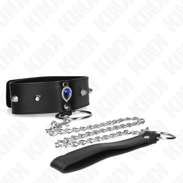 KINK - COLAR 65 CM COM ALÃA COM DIAMANTES AZUIS AJUSTÃVEL 36-43 CM X 5 CM - Image 4