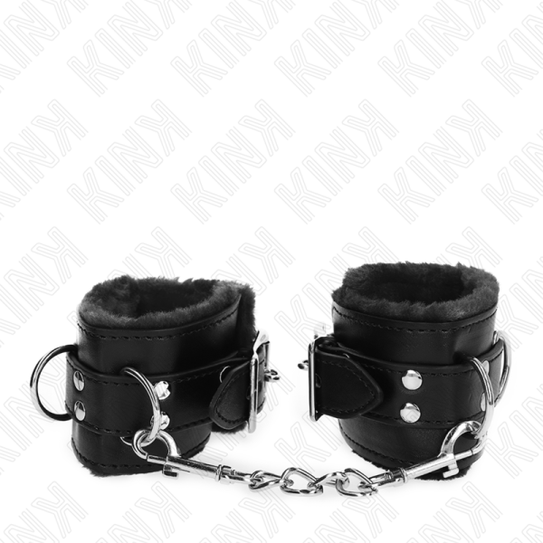 KINK - PULSO FORRO DE PELE PRETO COM CINTO PRETO AJUSTÃVEL 17-29 CM X 6 CM - Image 3