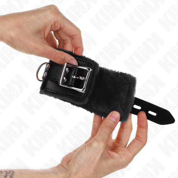KINK - PULSO FORRO DE PELE PRETO COM CINTO PRETO AJUSTÃVEL 17-29 CM X 6 CM - Image 2