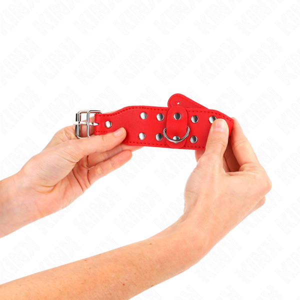 KINK - PULSEIRAS COM LINHA DUPLA DE PREGOS AJUSTÃVEIS VERMELHO - Image 4