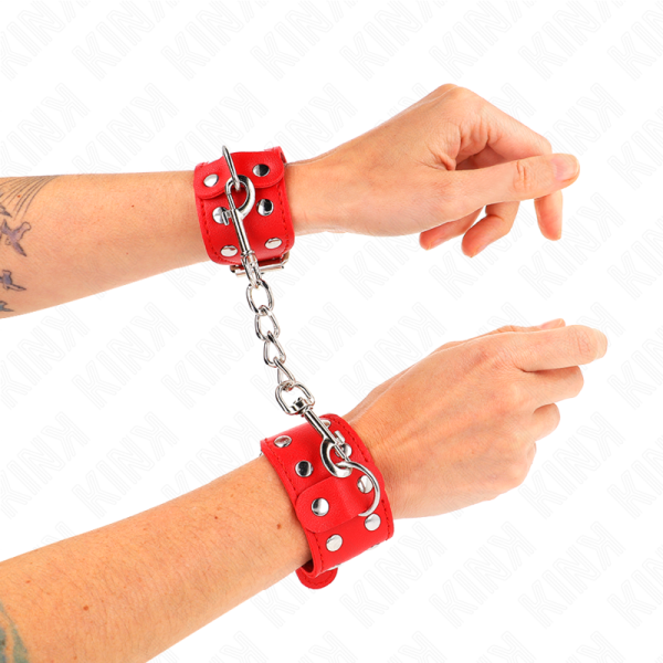 KINK - PULSEIRAS COM LINHA DUPLA DE PREGOS AJUSTÃVEIS VERMELHO - Image 3