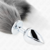 KINK - PLUG ANAL TAMANHO L 10 X 4 CM COM CAUDA SINTÃTICA 40 CM CINZENTO E BRANCO - Image 4