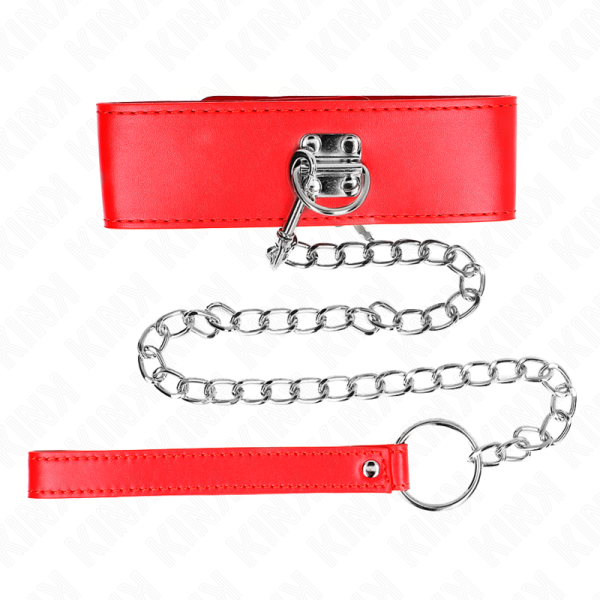 KINK - COLAR COM CINTO 65 CM COM ALÃA LARGA VERMELHA AJUSTÃVEL 33,5-41 CM X 5 CM - Image 3