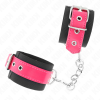 KINK - PUNHOS DE NYLON PRETO COM CINTO DE COURO RASPBERRY ROSE AJUSTÃVEL 19-29 CM X 5,1 CM - Image 2