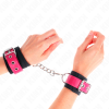 KINK - PUNHOS DE NYLON PRETO COM CINTO DE COURO RASPBERRY ROSE AJUSTÃVEL 19-29 CM X 5,1 CM - Image 4
