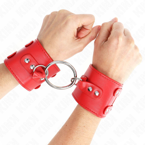 KINK - PULSO FIXO COM ANEL E PREGOS AJUSTÃVEIS VERMELHO 17-22 CM X 6,5 CM - Image 4