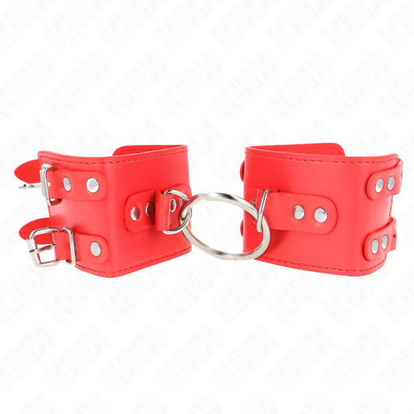 KINK - PULSO FIXO COM ANEL E PREGOS AJUSTÃVEIS VERMELHO 17-22 CM X 6,5 CM