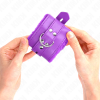 KINK - PULSO FORRO DE PELE COM FUROS QUADRADOS ROXO E CINTO ROXO AJUSTÃVEL 17-29 CM X 6 CM - Image 3