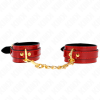 KINK - PUNHOS JOANNA ANGEL VERMELHO AJUSTÃVEL COM CORRENTE DE OURO 16,5-26 CM X 4 CM