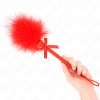 KINK - VARINHA DE CORDA DE NYLON COM PENAS DE CÃCEGAS E LAÃO VERMELHO 25 CM - Image 2