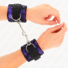 KINK - PUNHOS DE RENDA DE VELUDO CURTO E BIND DE NYLON ROXO / PRETO 23 X 6,5 CM - Image 3