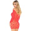 LEG AVENUE CROCHÊ RENDA MANGA LONGA MINI VESTIDO CORAL TAMANHO ÚNICO - Image 2