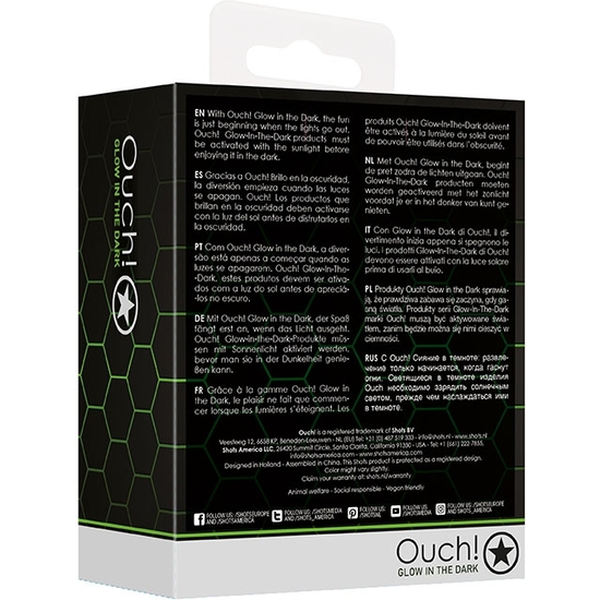 OUCH! - PLUG ANAL DE VIDRIO - GLOW IN THE DARK - TAMAÑO GRANDE - Image 3