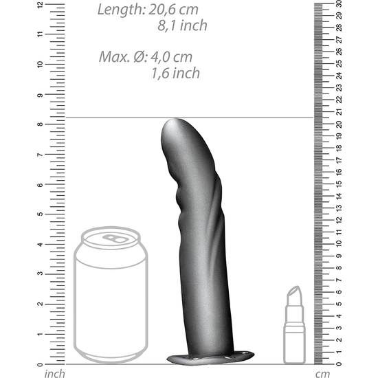 OUCH-STRAP-ON CURVO TEXTURIZADO - 8 / 20 CM-METALIZADO - Image 10