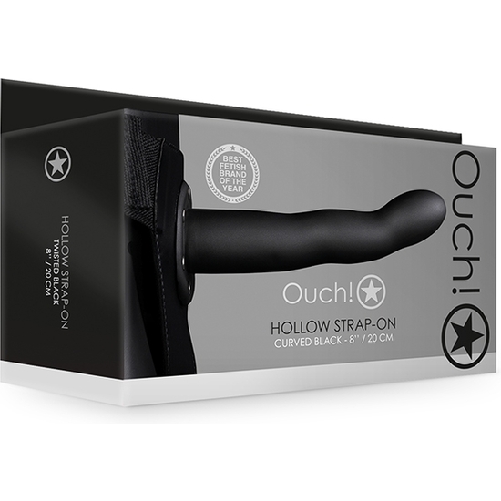 OUCH-CORREA HUECA CURVADA - 8 / 20 CM-NEGRO - Image 2