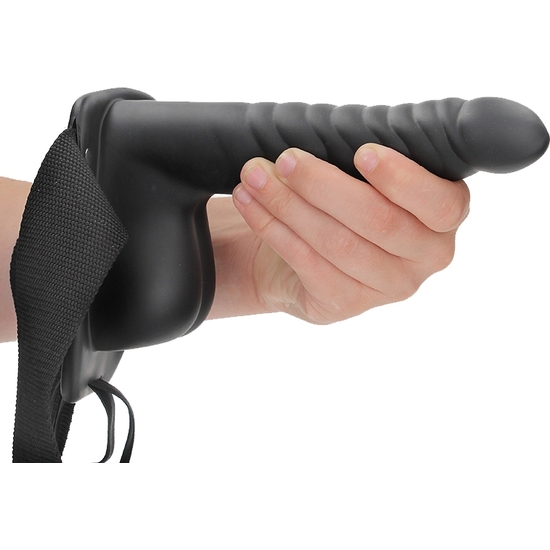 OUCH-CORREA HUECA CON TESTÍCULOS - 8 / 21 CM-NEGRO - Image 9