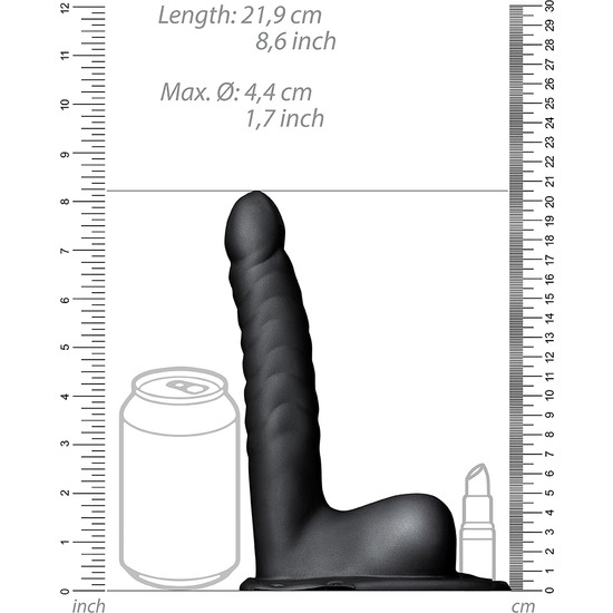 OUCH-CORREA HUECA CON TESTÍCULOS - 8 / 21 CM-NEGRO - Image 10