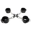 ALGEMAS PARA OS PULSOS E TORNOZELOS OUCH! LEATHER HAND AND LEG CUFFS PRETAS - Image 2