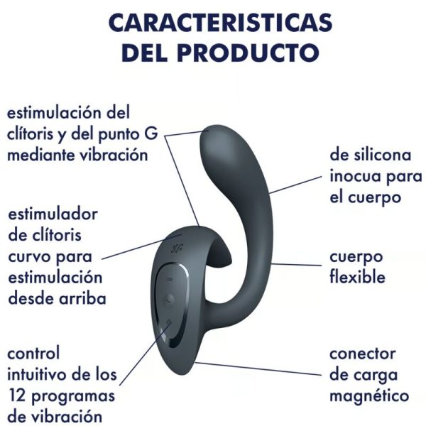 SATISFYER - G FOR GODDESS 1 COELHO VIBRADOR CINZA ESCURO - Image 4