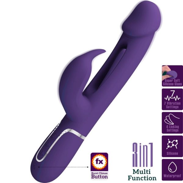 PRETTY LOVE - VIBRADOR COELHO DEJON 3 EM 1 MULTIFUNO AQUA VERDE