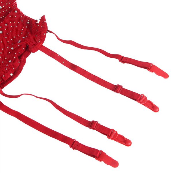 SUBBLIME - 952181 BODYSTOCKING DE REDE COM LUVAS E DIAMANTES VERMELHO TAMANHO ÃNICO - Image 8
