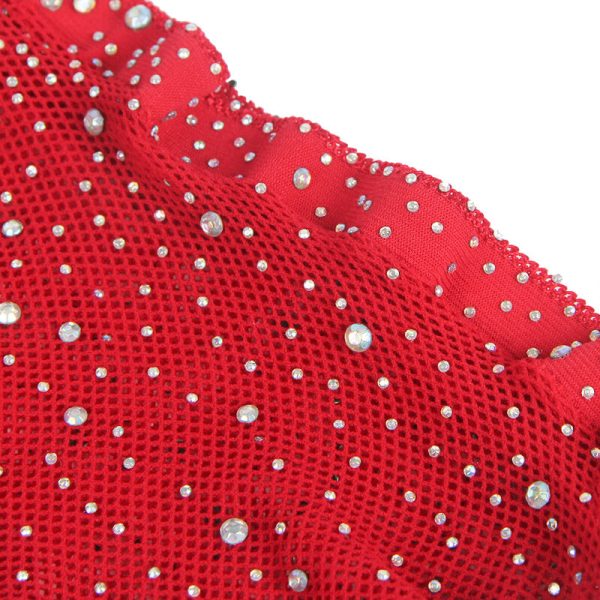 SUBBLIME - 952181 BODYSTOCKING DE REDE COM LUVAS E DIAMANTES VERMELHO TAMANHO ÃNICO - Image 4