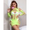 SUBBLIME - 952280 BODYSTOCKING VERDE MANGA LONGA COM REDE ELSTICA TAMANHO ÃNICO - Image 9