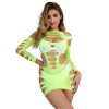 SUBBLIME - 952280 BODYSTOCKING VERDE MANGA LONGA COM REDE ELSTICA TAMANHO ÃNICO