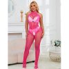 SUBBLIME - 952389 BODYSTOCKING SEM FUNDO DE REDE E RENDA COM GOLA ALTA ROSA TAMANHO ÃNICO - Image 7