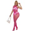 SUBBLIME - 952389 BODYSTOCKING SEM FUNDO DE REDE E RENDA COM GOLA ALTA ROSA TAMANHO ÃNICO - Image 6