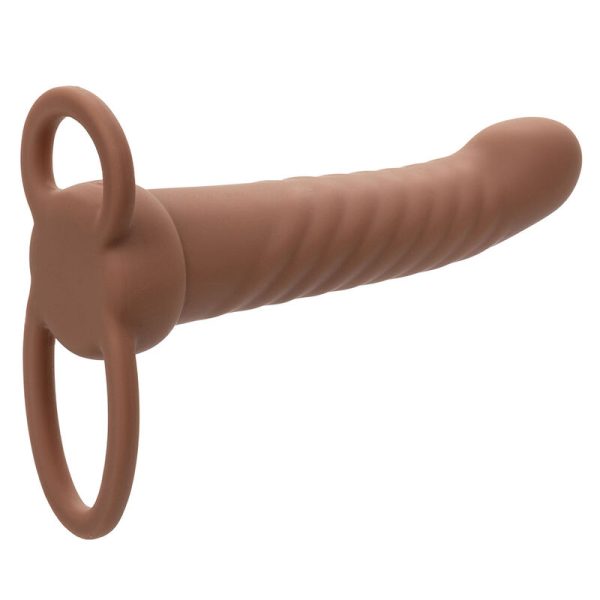 CALEXOTICS - MAXX RIBBED DUAL PENETRATOR 10 VIBRAÃÃES MARROM - Image 3