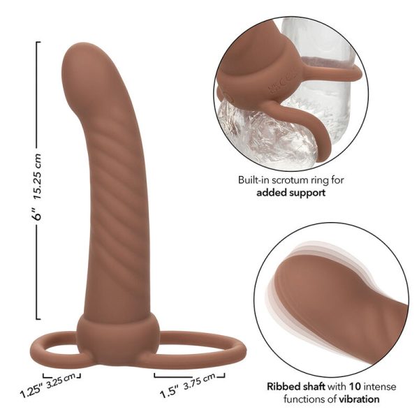 CALEXOTICS - MAXX RIBBED DUAL PENETRATOR 10 VIBRAÃÃES MARROM - Image 8