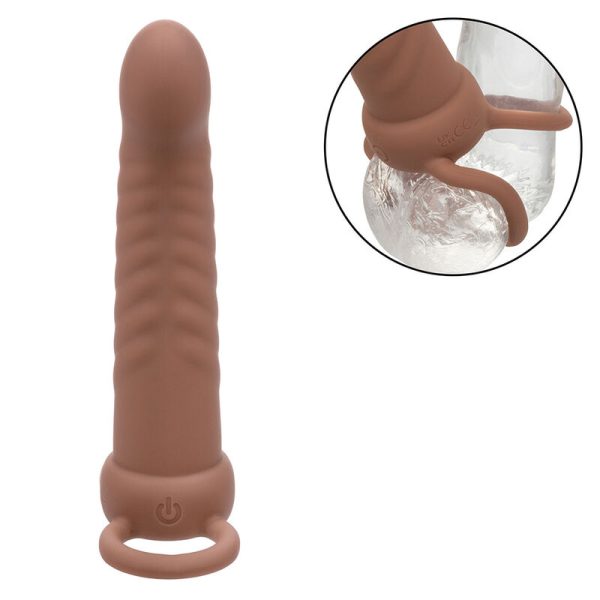 CALEXOTICS - MAXX RIBBED DUAL PENETRATOR 10 VIBRAÃÃES MARROM - Image 6